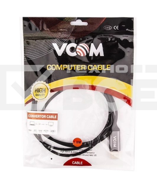 Кабель USB3.1 CM-DP 1.8M CU422MC-1.8M VCOM