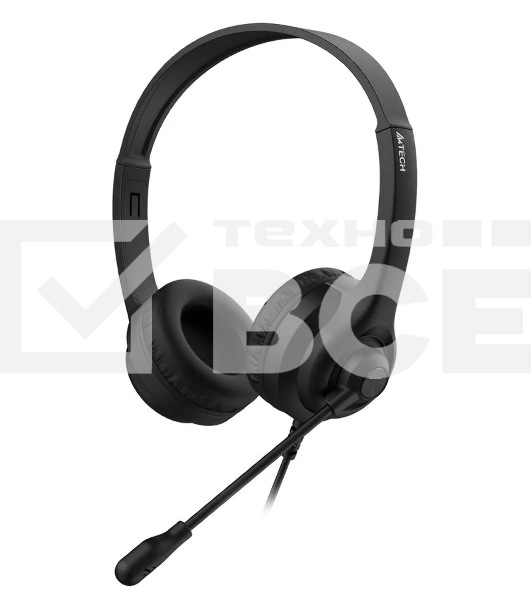 Наушники с микрофоном A4Tech HU-8 черный 2м накладные USB оголовье