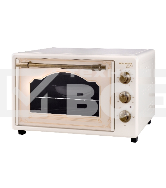 Духовка электрическая Willmark WOF-405BR (40л,эмал.внутр.поверх,лампа,таймер, ретро беж., 1400Вт)
