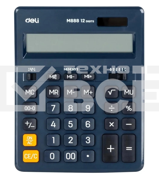 Калькулятор настольный Deli EM888F-blue синий 12-разр.