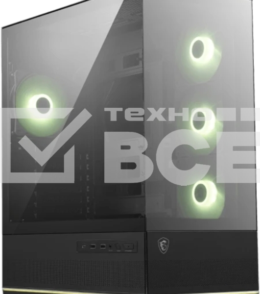 Компьютерный корпус MSI MAG Pano 110R PZ черный без БП ATX 6x120мм 7x140мм 2xUSB 3.0 1xUSB3.1 audio AirDuct bott PSU