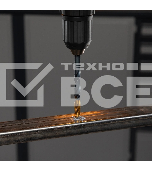 Сверло по металлу Denzel 8 мм, HSS-Tin, Golden Tip, 8 шт.