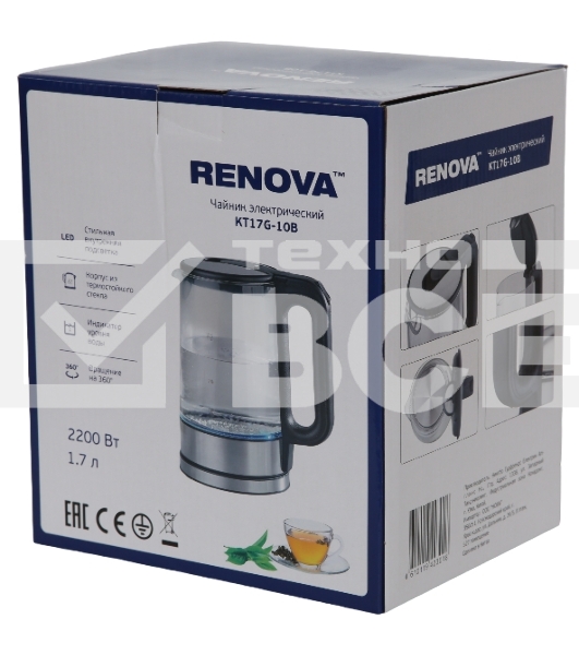 Чайник электрический Renova KT17G-10B