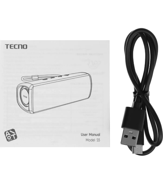 Колонка портативная Tecno S5 Square черный 30W 1.1 BT 4000mAh (S5)