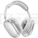 Беспроводные/проводные наушники Hoco W35 Air серебро, полноразмерные, Bluetooth + проводной, слот для MicroSD, до 45 ч., фото 1