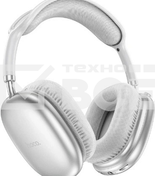 Беспроводные/проводные наушники Hoco W35 Air серебро, полноразмерные, Bluetooth + проводной, слот для MicroSD, до 45 ч.