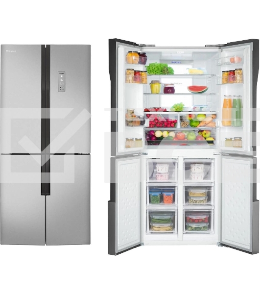 Холодильник Hansa FY418.3DFXC нержавеющая сталь трехкамерный 274/144л морозилка снизу