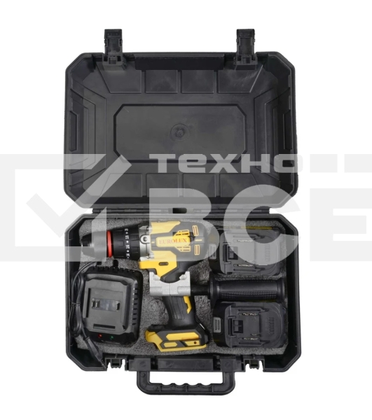 Дрель-шуруповерт Eurolux ДА-21/2Li, 20 В, 3 Ач, 55 Нм, бесщеточный