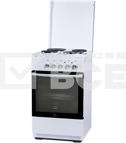 Плита электрическая Flama L FE 14010 W белый эмаль (металлическая крышка)