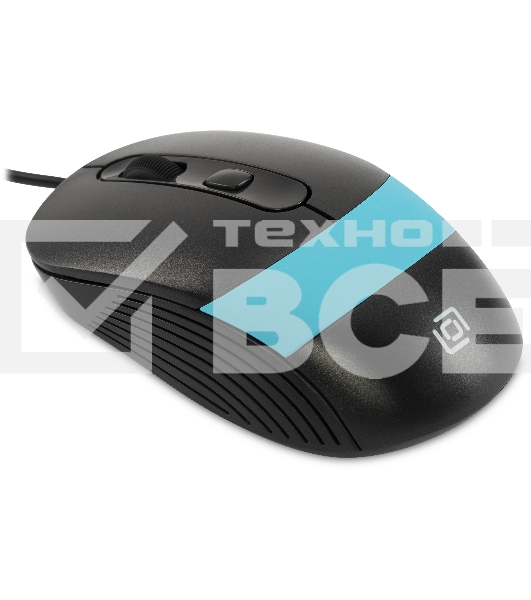 Мышь проводная Oklick 310M черный/синий, 2400 dpi, USB, кнопки - 4