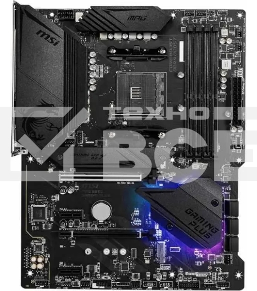 Материнская плата MSI MPG B550 GAMING PLUS, AM4, AMD B550, 4xDDR4, 6xSATA, 2xM.2, 1xPCI-E 4.0 x16, 1xPCI-E 3.0 x4, 2xPCI-E x1, 1xHDMI, 1xDP, 1x 1Gb LAN, 4xUSB-A 2.0, 2xUSB-A 3.2 Gen 1, 1xUSB-A 3.2 Gen 2, 1xUSB-C 3.2 Gen 2, 5x3.5 мм, 7.1, ATX
