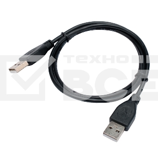 Кабель USB2.0 Cablexpert CC-USB2-AMAM-1M, AM/AM, экран, 28/26AWG, медь, Pro, 1м, черный, пакет