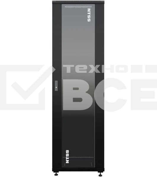 Шкаф коммутационный NTSS Премиум (NTSS-R42U6060GS-BL) напольный 42U 600x600мм пер.дв.стекл металл 900кг черный 510мм 86кг 1987мм IP20 сталь