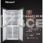Холодильник Weissgauff WCD 450 INOX GLASS нержавеющая сталь трехкамерный side-by-side 286/141л морозилка снизу, фото22