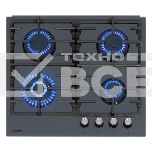 Газовая варочная поверхность Simfer H60H41G570 независимая, стекло серое