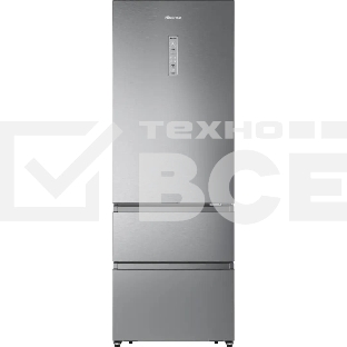 Холодильник Hisense RT641N4ACE серый, двухкамерный, 366/169, морозилка снизу, Total No Frost