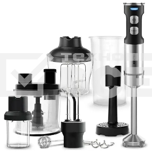 Блендер CENTEK CT-1367 (сталь) 1500Вт, 8в1, блендер/венчик/чоппер/кофе, ДИСПЛЕЙ 650мл стакан 800мл