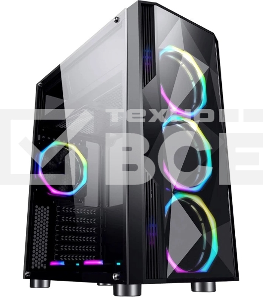 Компьютерный корпус Aerocool/Formula F-3401 (V1) черный без БП ATX 3x120мм 2xUSB 2.0 1xUSB 3.0 audio bott PSU