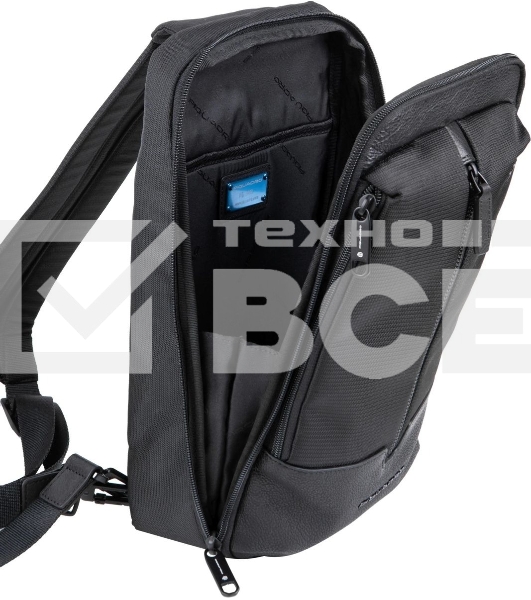 Рюкзак слинг мужской Piquadro Marcel CA6448W138/N черный нейлон/натур.кожа