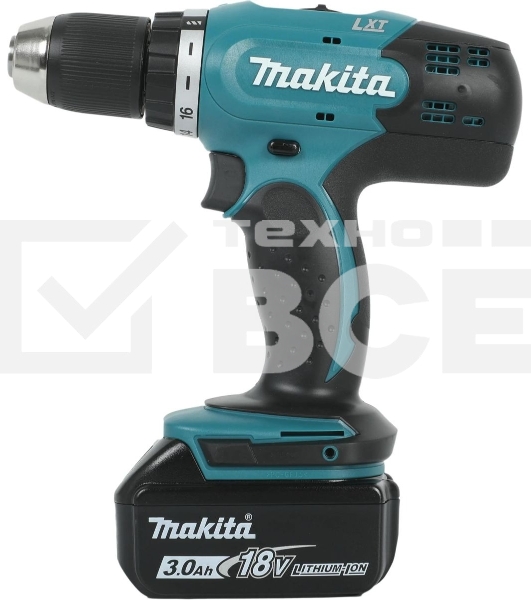 Дрель-шуруповерт аккумуляторная Makita DDF453RFE, Аккумуляторная, 18В, 2 АКБ, Кейс