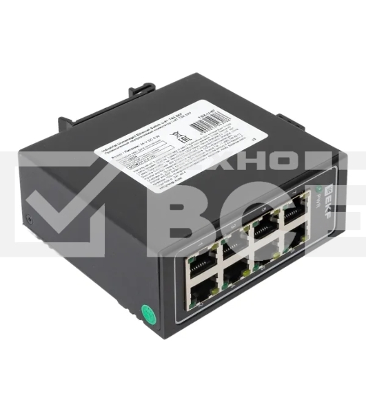 Коммутатор неуправляемый промышленный U-8T 8 портов 10/100Base-T(X) RJ45 монтаж на DIN-рейку TSX EKF TSX-U-8T