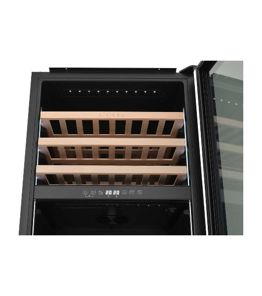 Винный шкаф встраиваемый ZÜGEL ZCWI570DB черный, 145 л, 2 отсека, 57 бут.