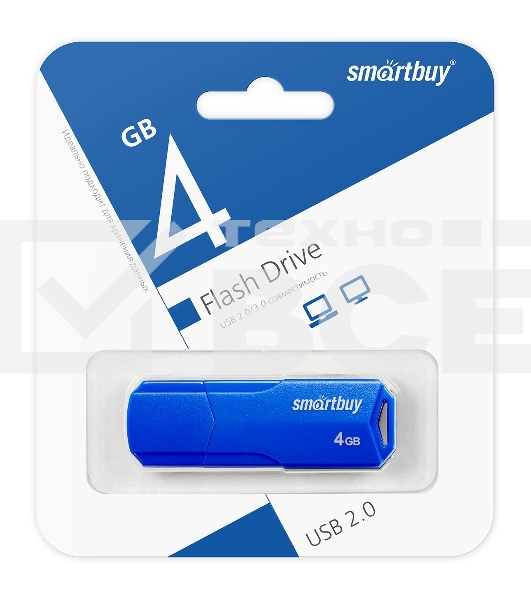 Флеш диск USB SmartBuy 4GB CLUE Blue (SB4GBCLU-BU)