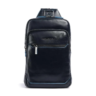 Рюкзак слинг мужской Piquadro Blue Square CA6589B2/BLU2, кожа, темно-синий