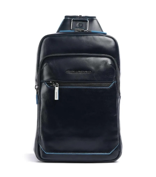 Рюкзак слинг мужской Piquadro Blue Square CA6589B2/BLU2, кожа, темно-синий