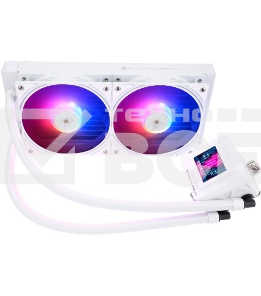 Водяное охлаждение для процессора Thermalright Frozen Warframe SE 240 ARGB White (240mm, LED temp., Black, ARGB/ Fans: 2x120mm, 70.84CFM, 29.8dBA, 2000RPM/ Pump height 59mm, Rad thickness 27mm/ S: 1851, 1700, 1200, 115X, AM5, AM4)