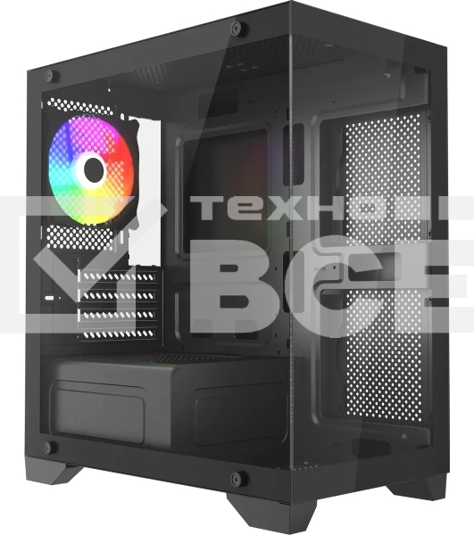 Компьютерный корпус Accord ACC-350-02B черный без БП mATX 1x120мм 1xUSB 2.0 1xUSB 3.0 1xUSB3.1 audio