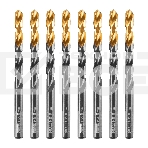 Сверло по металлу Denzel 8 мм, HSS-Tin, Golden Tip, 8 шт., фото 1