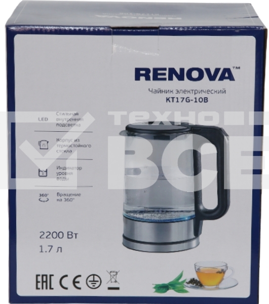 Чайник электрический Renova KT17G-10B