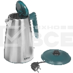 Чайник электрический Kitfort КТ-8725 1.7 л, 2200 Вт, нержавеющая сталь/бирюзовый корпус: нерж.сталь/пластик, фото2