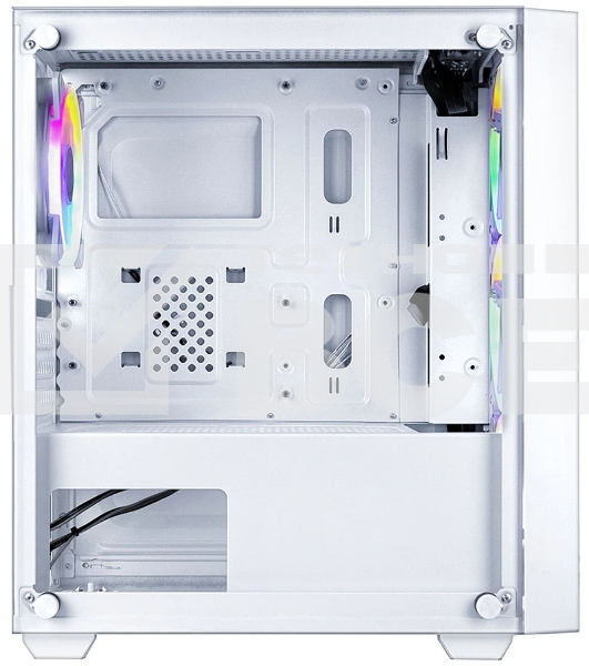 Компьютерный корпус Ginzzu CL660 mATX FAN 4*12FRGb передняя панель Решетка Белый