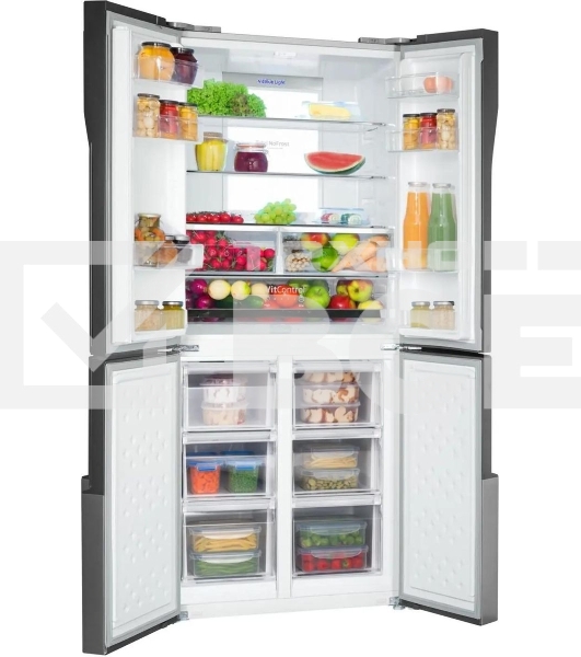 Холодильник Hansa FY418.3DFXC нержавеющая сталь трехкамерный 274/144л морозилка снизу