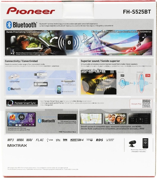 Автомагнитола CD Pioneer FH-S525BT 2DIN 4x50Вт
