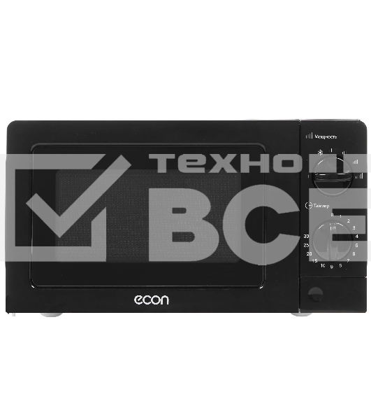 Микроволновая печь ECON ECO-2031M черный, 20 л, 700 Вт, переключатели - поворотный механизм