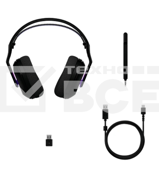 Гарнитура Logitech G522 Lightspeed чёрный, беспроводная + проводная, Bluetooth 5.3/USB, радиус 30 м, подсветка, съёмный микрофон