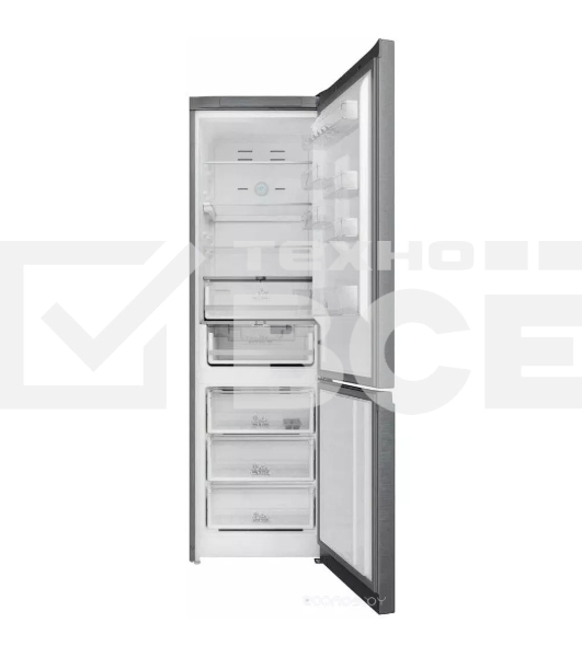 Холодильник Hotpoint HT 7201I MX O3 нержавеющая сталь двухкамерный 239/83 л морозилка снизу, No Frost