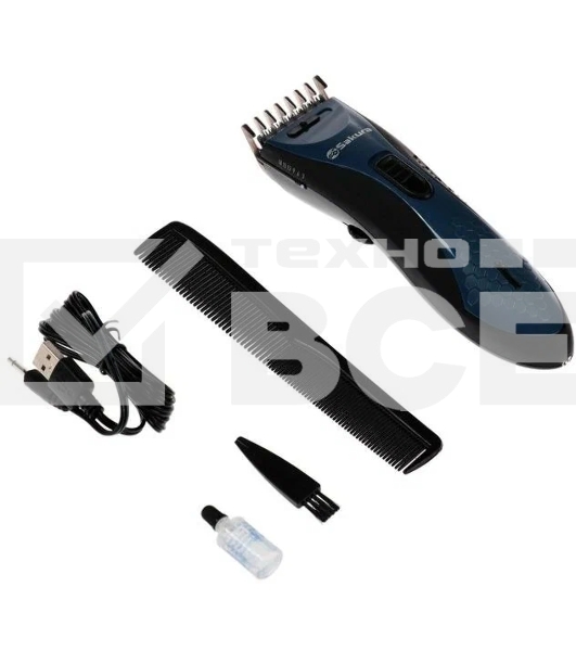 Машинка для стрижки Sakura SA-5175BL-U аккум 3-18 мм Soft Touch USB