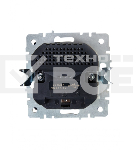 Розетка 1-местная IEK BRITE РЮш10-2-БрА (BR-R14-16-U21-D31-K47) с заземлением, с защитными шторками, 16А, с USB A+A 5В 3,1А, алюминий