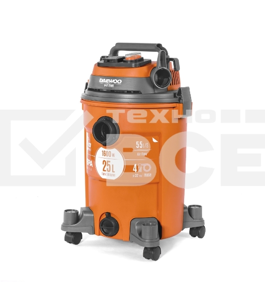 Строительный пылесос Daewoo DAVC 2516S 1600Вт (уборка: сухая/сбор воды/выдув) оранжевый