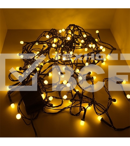 Гирлянда светод. Funray Минишарики, SE-MINI-110Y, 10М, 100LED, желт., темно-зел. шнур 0,7м, контр,