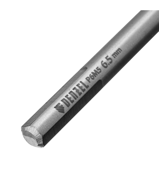 Сверло спиральное по металлу Denzel 6,5 х 148 мм, Р6М5, Golden Tip, удлиненное