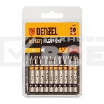 Набор бит Denzel TORX 25х50, сталь S2, шестигранный профиль, 10 шт., фото 1