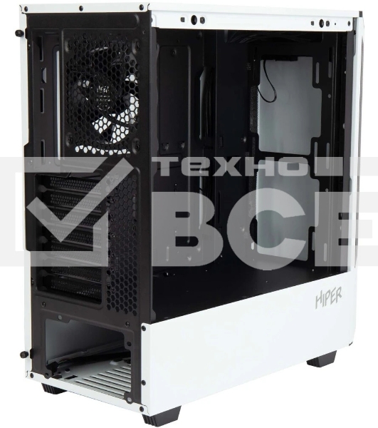 Компьютерный корпус Hiper PW81 белый без БП ATX 3x120мм 2xUSB2.0 2xUSB3.0 audio bott PSU