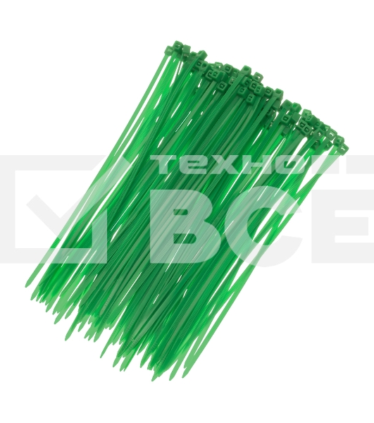 Хомуты Сибртех 150 х 2,5 мм, пластиковые, зеленые, 100 шт.