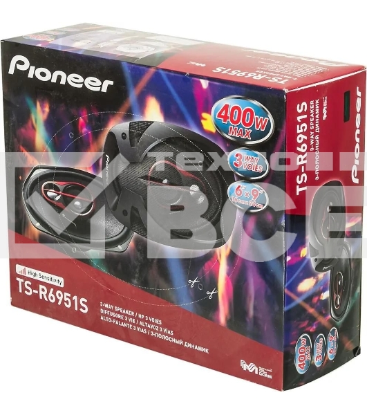 Колонки автомобильные Pioneer TS-R6951S 400Вт 4Ом 15x23см (6x9дюйм) (ком.:2кол.) коаксиальные трехполосные