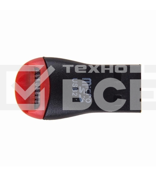 Кард-ридер Rexant 18-4110/черный-красный/SD/microSD/microSDHC/USB 2.0/пластик